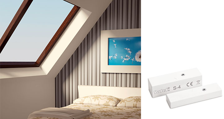 Fot. 2 Czujka magnetyczna S-4 może być stosowana wszędzie tam, gdzie występuje potrzeba kontroli stanu drzwi, okien lub innych elementów ruchomych, np. w celu ochrony lub kontroli dostępu do określonych obiektów, pomieszczeń, urządzeń; w systemach automatyki itd.