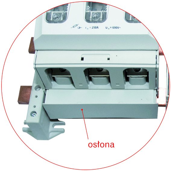 Rozłączniki RBK 1 pro-S wyposażone w innowacyjne osłony maskujące szyny zbiorcze (ochrona przed przypadkowym dotykiem).