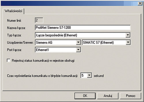 Konfiguracja typu łącza Konfiguracja typu łącza