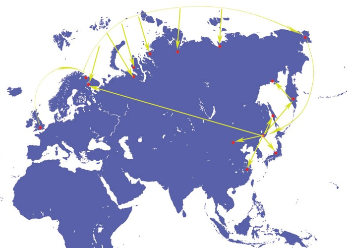 Mapa ROTACS (Russian Optical Trans-Arctic Submarine Cable System) Mapa ROTACS (Russian Optical Trans-Arctic Submarine Cable System)
