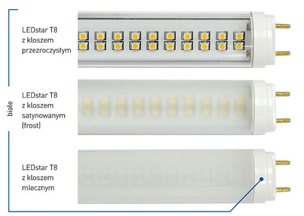 Lampy LEDstar T8 - zasilanie dwustronne Lampy LEDstar T8 - zasilanie dwustronne: