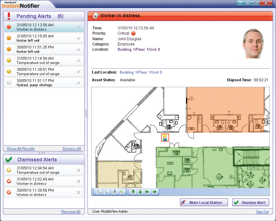 AeroScout pozwala śledzić i zarządzać pracą urządzeń magazynowych (np. wózków widłowych), jak również umożliwia lokalizowanie i monitorowanie przemieszczania się ładunków lub towarów