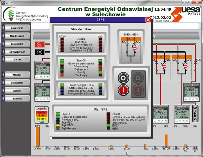 Panel operatorski sterowanie układem cieplnym. Panel operatorski sterowanie układem cieplnym.