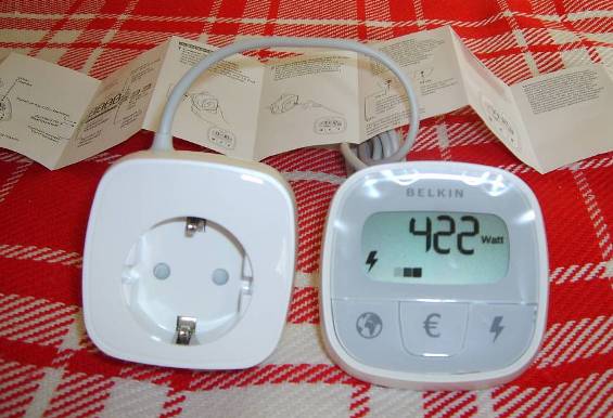 Miernik zużycia energii gniazdkowy + instrukcja obsługi w języku niemieckim