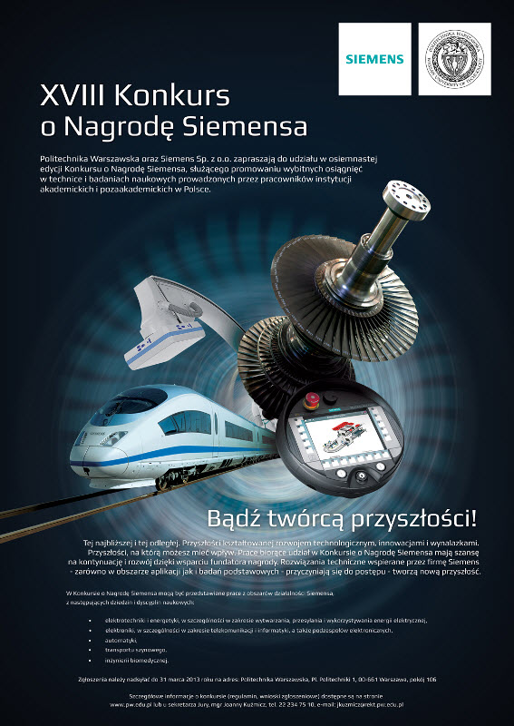 XVIII edycja konkursu o Nagrodę Siemensa XVIII edycja konkursu o Nagrodę Siemensa
