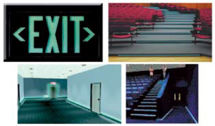 Oznaczenia wyjść awaryjnych i dróg ewakuacji w budynkach