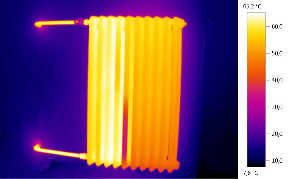 Grzejnik - obraz z kamery termowizyjnej Grzejniki -obraz z kamery termowizyjnej