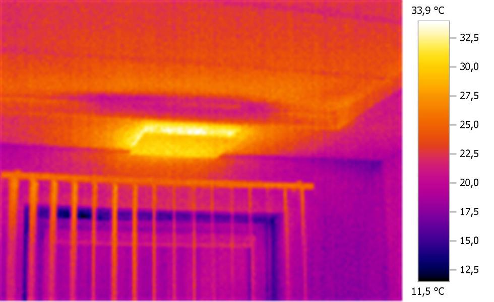 Działająca wentylacja - obraz z kamery termowizyjnej Działająca wentylacja
