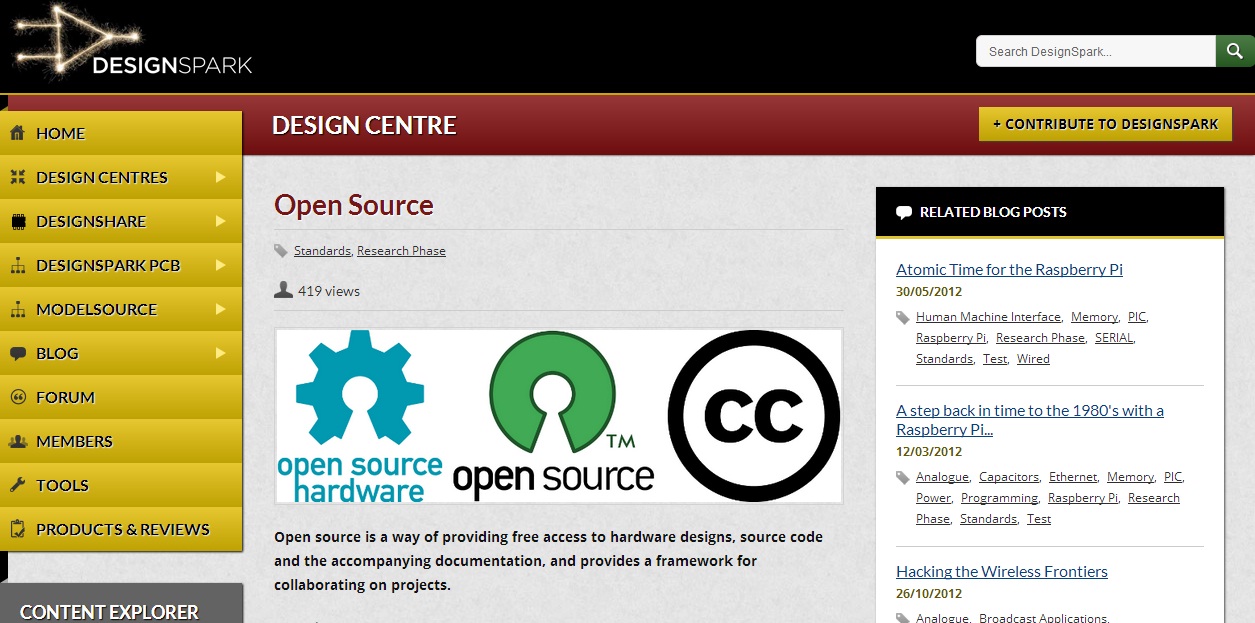 Open Source Design Centre jako centrum informacji dla inżynierów tworzących projekty przy użyciu podzespołów typu open-source