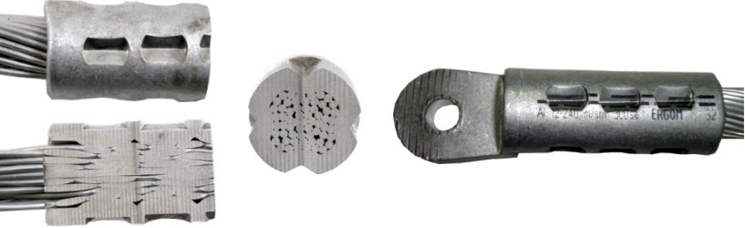 Zaciśnięcie na czteropunktowy karb KRA 240 Zaciśnięcie na czteropunktowy karb KRA 240