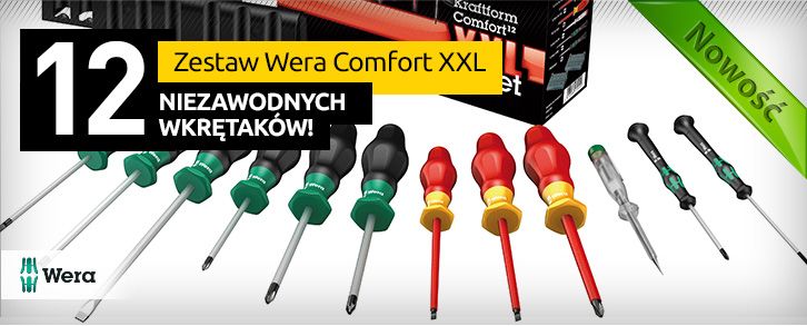 Zestaw Wera Comfort XXL - 12 niezawodnych wkrętaków Zestaw Wera Comfort XXL - 12 niezawodnych wkrętaków