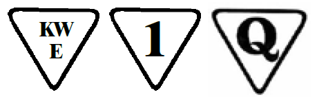 Rys. 1. Znaki KWE, 1 oraz Q Rys. 1. Znaki KWE, 1 oraz Q