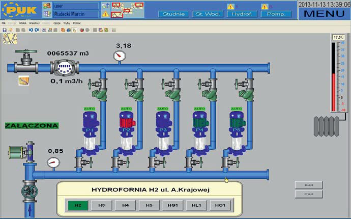 Wizualizacja hydroforni sieciowej Wizualizacja hydroforni sieciowej