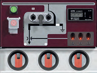 Panel operatorski w pozycji pracy Rys. 5. Panel operatorski a) w pozycji pracy, b) w pozycji uziemionej