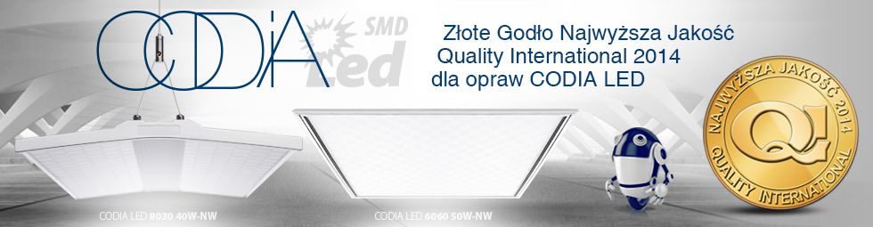 Oprawy CODIA LED ze złotym godłem QI 2014