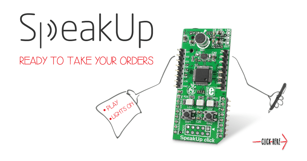 Płytka SpeakUp click służy do rozpoznawania komend głosowych