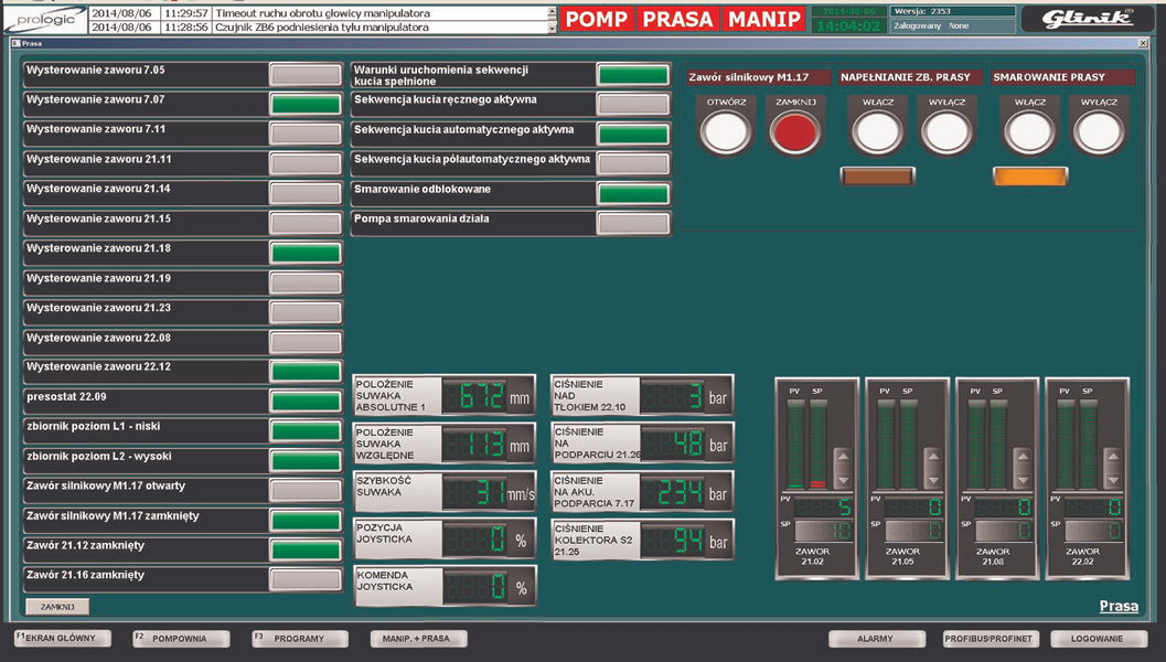 Panel operatora prasy 1600T Panel operatora prasy 1600T