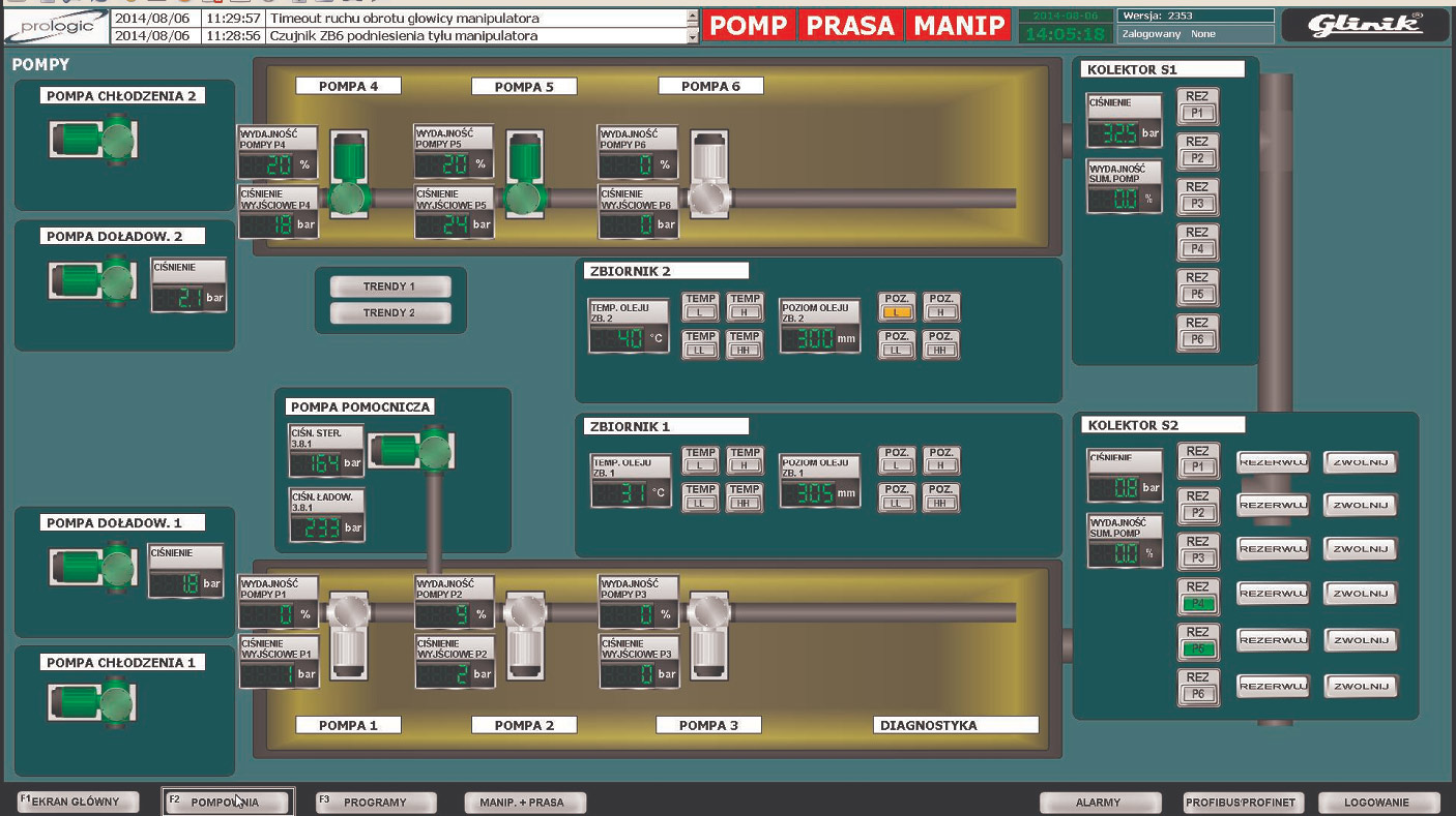 Wizualizacja agregatu hydraulicznego wraz z układem diagnostycznym Wizualizacja agregatu hydraulicznego wraz z układem diagnostycznym