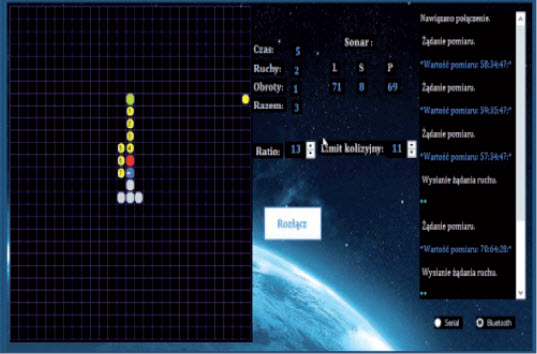 Rys. 8. Przewidywana trasa robota po zauważeniu przeszkody