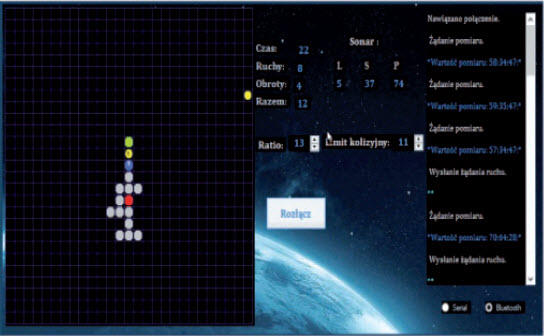 Rys. 10. Przewidywana trasa robota po ominięciu przeszkody