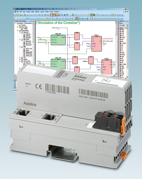 Rys. 1. Podobnie jak wszystkie sterowniki firmy Phoenix Contact, również urządzenia Axiocontrol są programowane za pośrednictwem narzędzia programistycznego PC Worx Rys. 1. Podobnie jak wszystkie sterowniki firmy Phoenix Contact, również urządzenia Axiocontrol są programowane za pośrednictwem narzędzia programistycznego PC Worx