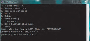 Rys. 15. Podmenu Show Realtek chip name