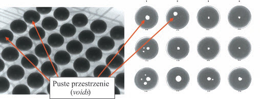 Fig. 3. Examples of voids observed on X-ray detector in solder joints of BGA component