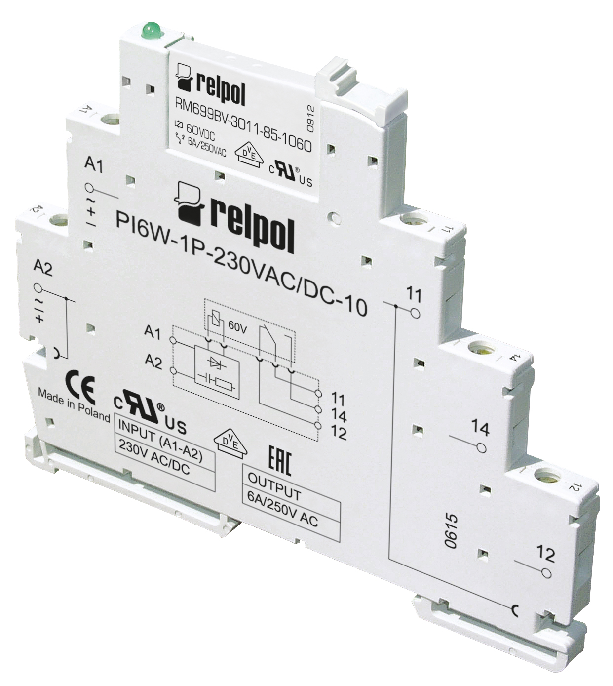 Relpol PIR6W-1P-230VAC/DC-10
