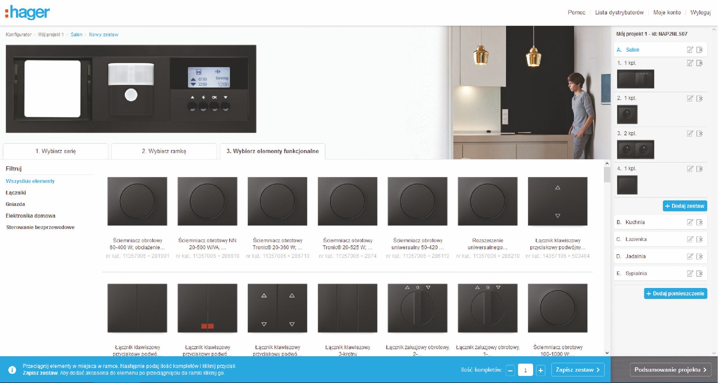 Intuicyjny dobór osprzętu do wnętrza ułatwia Konfigurator Hager Intuicyjny dobór osprzętu do wnętrza ułatwia Konfigurator Hager