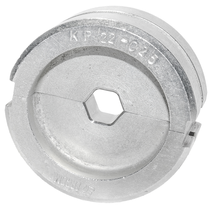 Rys. 4.  Matryca sześciokątna dedykowana do zaprasowywania końcówek CKOR i łączników CKL na przewodzie RMC klasy 2