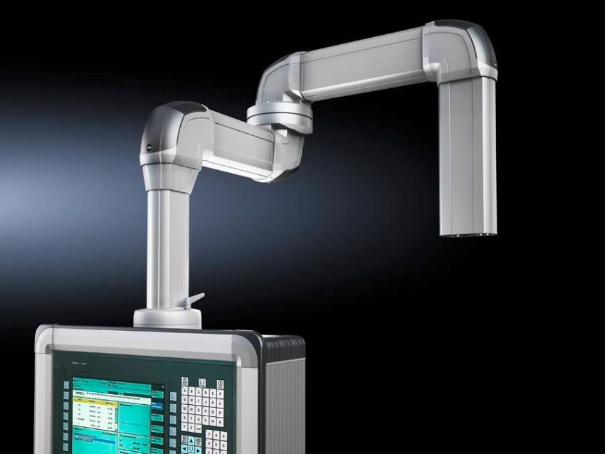 Łatwiejsze wprowadzanie kabli - otwarte profile ramion nośnych firmy Rittal Łatwiejsze wprowadzanie kabli - otwarte profile ramion nośnych firmy Rittal