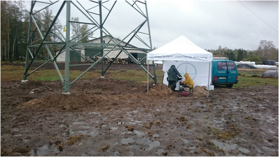 Fot. Budowa instalacji uziemiającej z wykorzystaniem technologii EASY SYSTEM