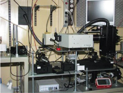 Fig. 3. View of lab-setup for testing detector spectral characteristics at the Institute of Fundamental Electronics, MUT