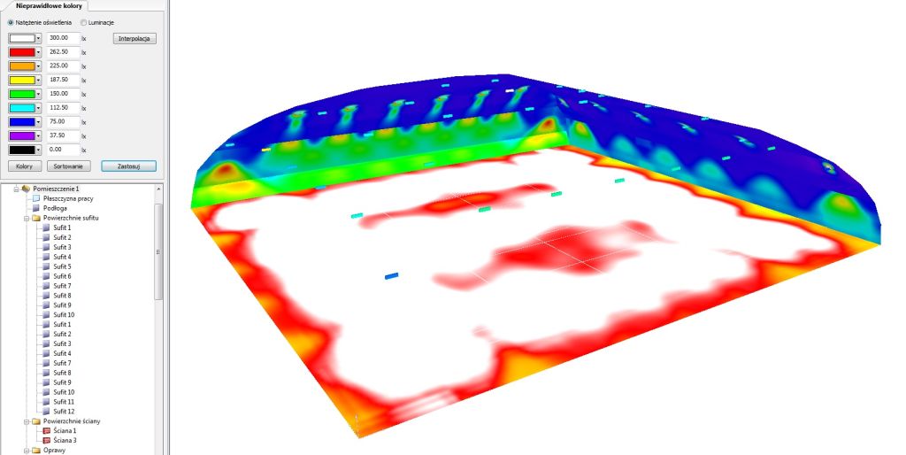 Propozycja oświetlenia kortów tenisowych pod balonem