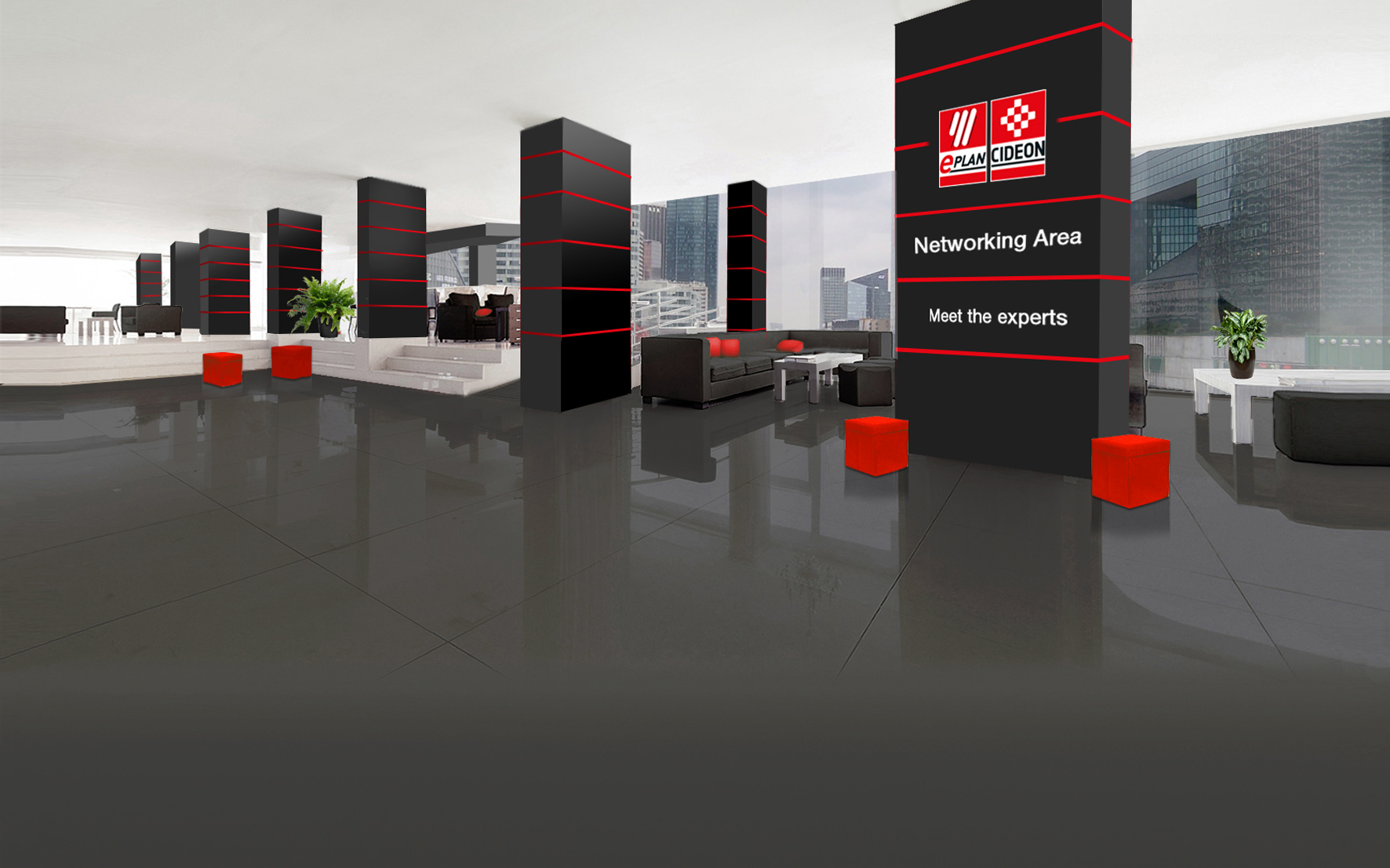 Odwiedzający z całego świata mogą rozmawiać i łączyć się z innymi na stanowisku Networking Area Odwiedzający z całego świata mogą rozmawiać i łączyć się z innymi na stanowisku Networking Area