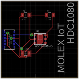 Projekt płytki modułu czujnika wilgotności HDC1080