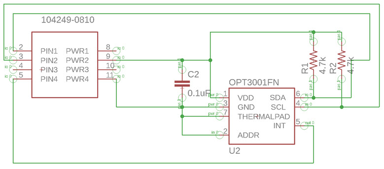 Schemat czujnika natężenia oświetlenia OPT3001