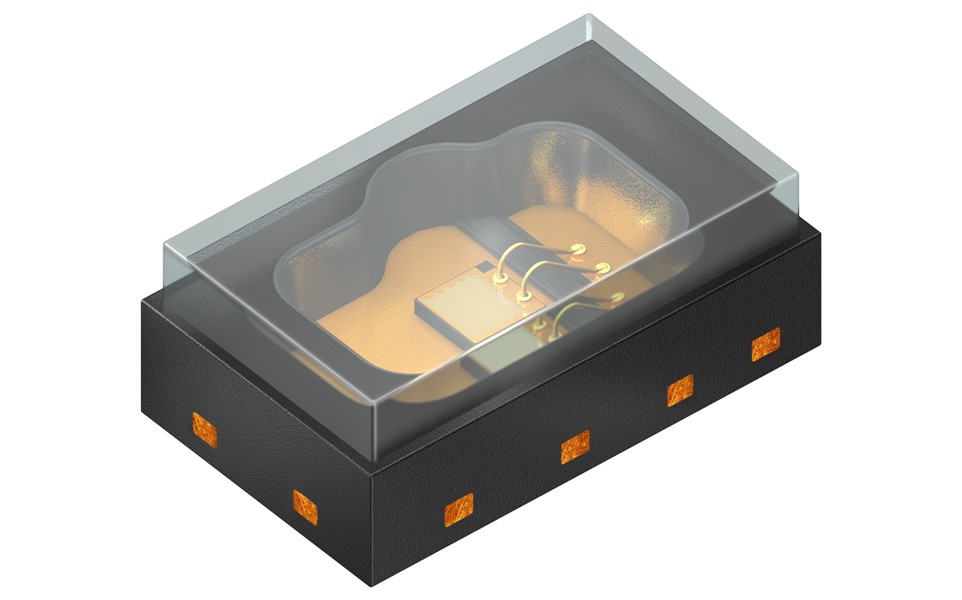 Działająca w technologii VCSEL dioda laserowa emituje światło pionowo na powierzchnię układu półprzewodnikowego Działająca w technologii VCSEL dioda laserowa emituje światło pionowo na powierzchnię układu półprzewodnikowego