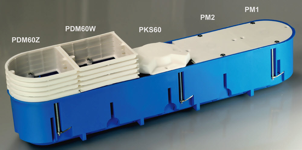 Pokrywy i pierścienie przedłużające w puszce Multibox 2 – P5X60D