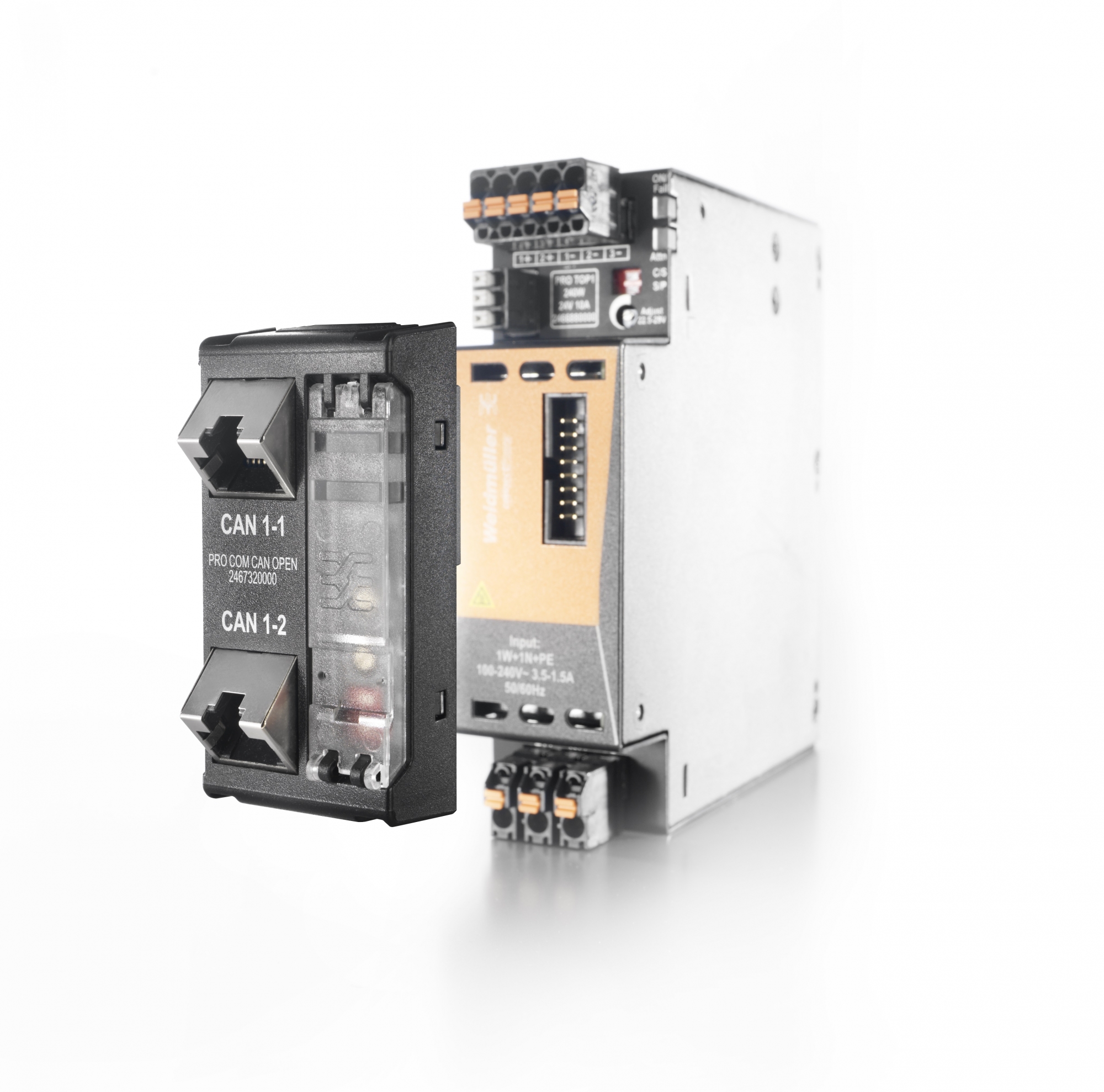 Wbudowany opcjonalnie moduł komunikacji (Can Open) daje możliwość zdalnej obsługi zasilacza i dostosowuje go do standardów przemysłu 4.0 Wbudowany opcjonalnie moduł komunikacji (Can Open) daje możliwość zdalnej obsługi zasilacza i dostosowuje go do standardów przemysłu 4.0