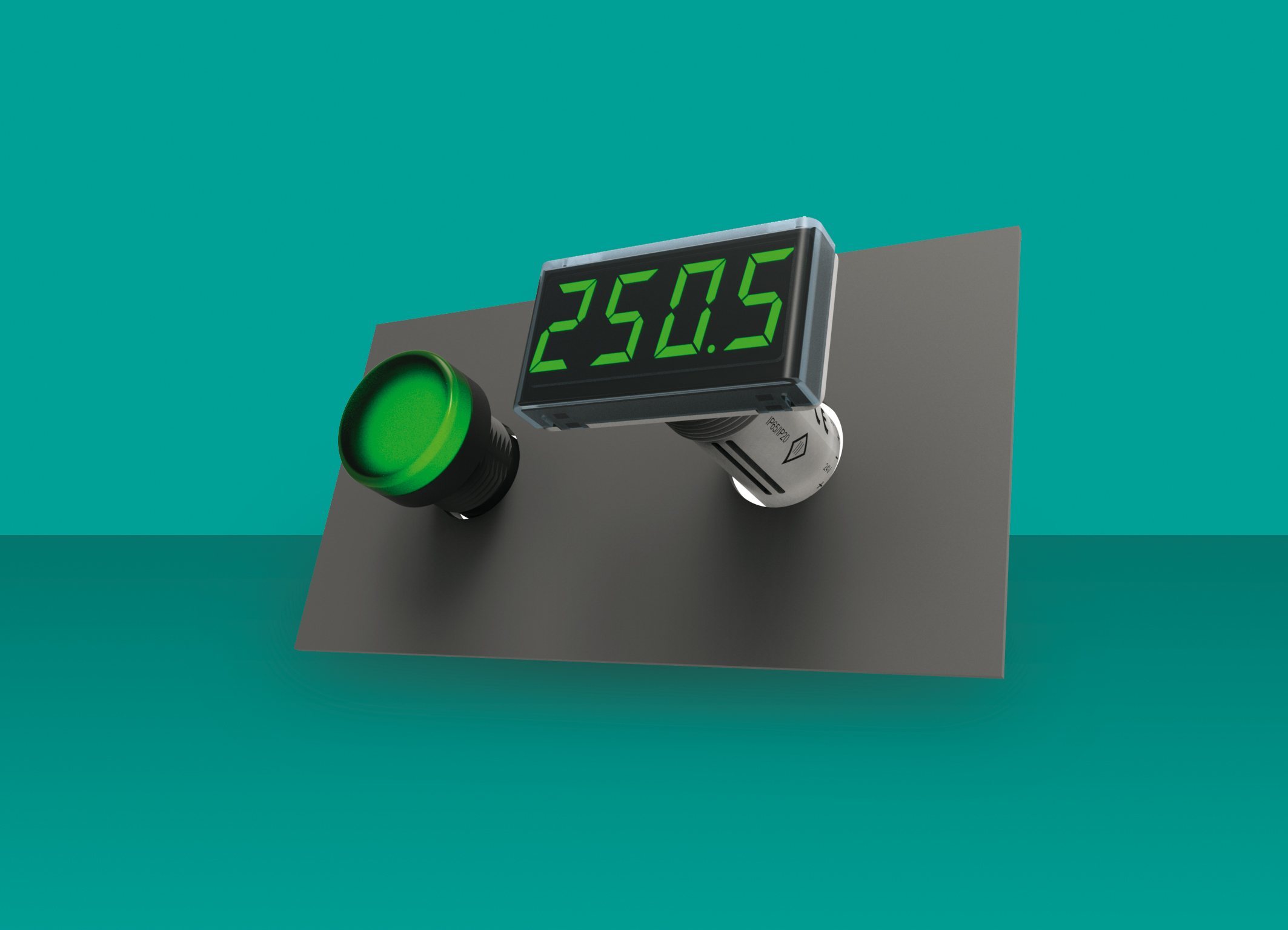 Urządzenie mieści się w standardowym otworze średnicy 22,5mm przeznaczonym na lampki sygnalizacyjne Urządzenie mieści się w standardowym otworze średnicy 22,5mm przeznaczonym na lampki sygnalizacyjne