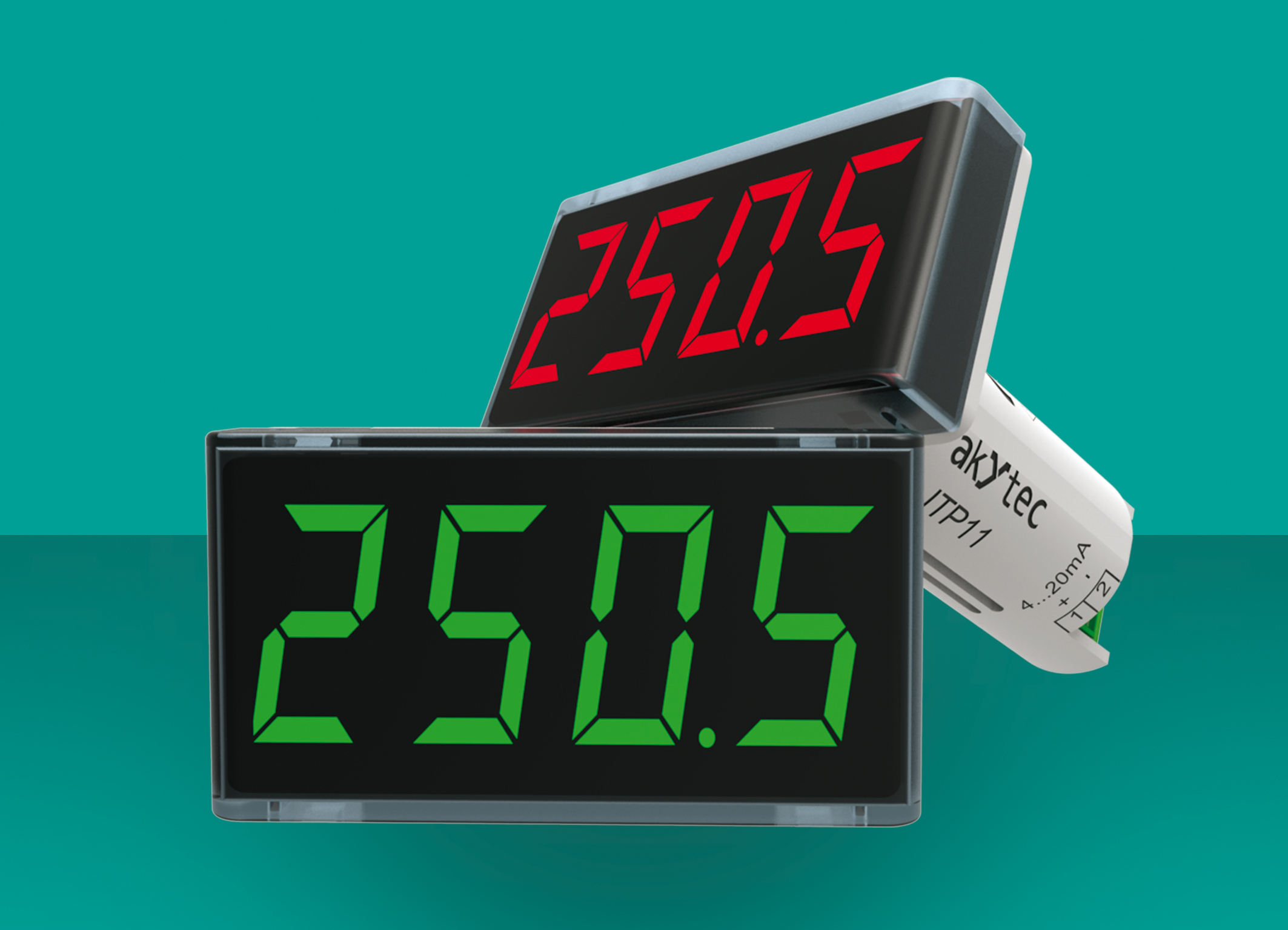 Dostępny w czerwonym i zielonym kolorze diody LED wyświetlacz procesu akYtec może teraz migać, gdy ustawiony limit zostanie przekroczony lub przekroczony Dostępny w czerwonym i zielonym kolorze diody LED wyświetlacz procesu akYtec może teraz migać, gdy ustawiony limit zostanie przekroczony lub przekroczony