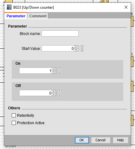 Rysunek 3. Okno właściwości bloku licznika Up/Down Counter Rysunek 3. Okno właściwości bloku licznika Up/Down Counter