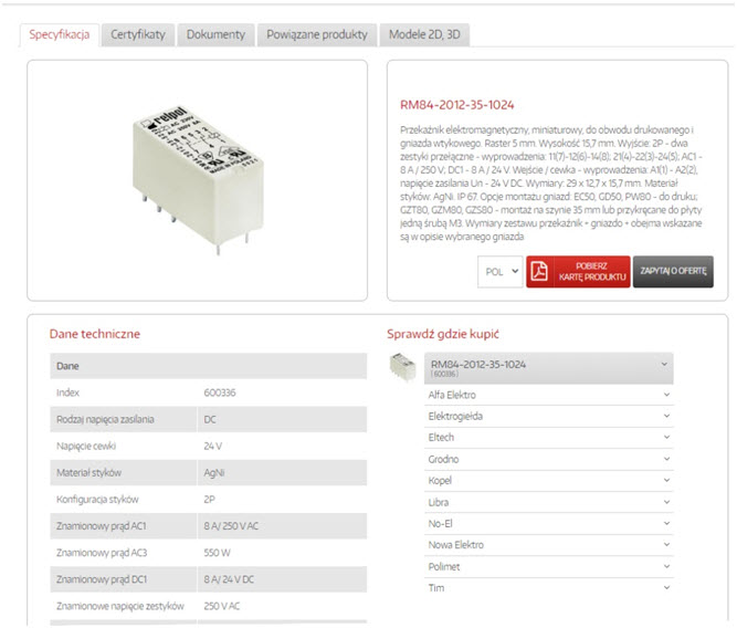 Radar produktów Relpol: Przekaźnik RM84