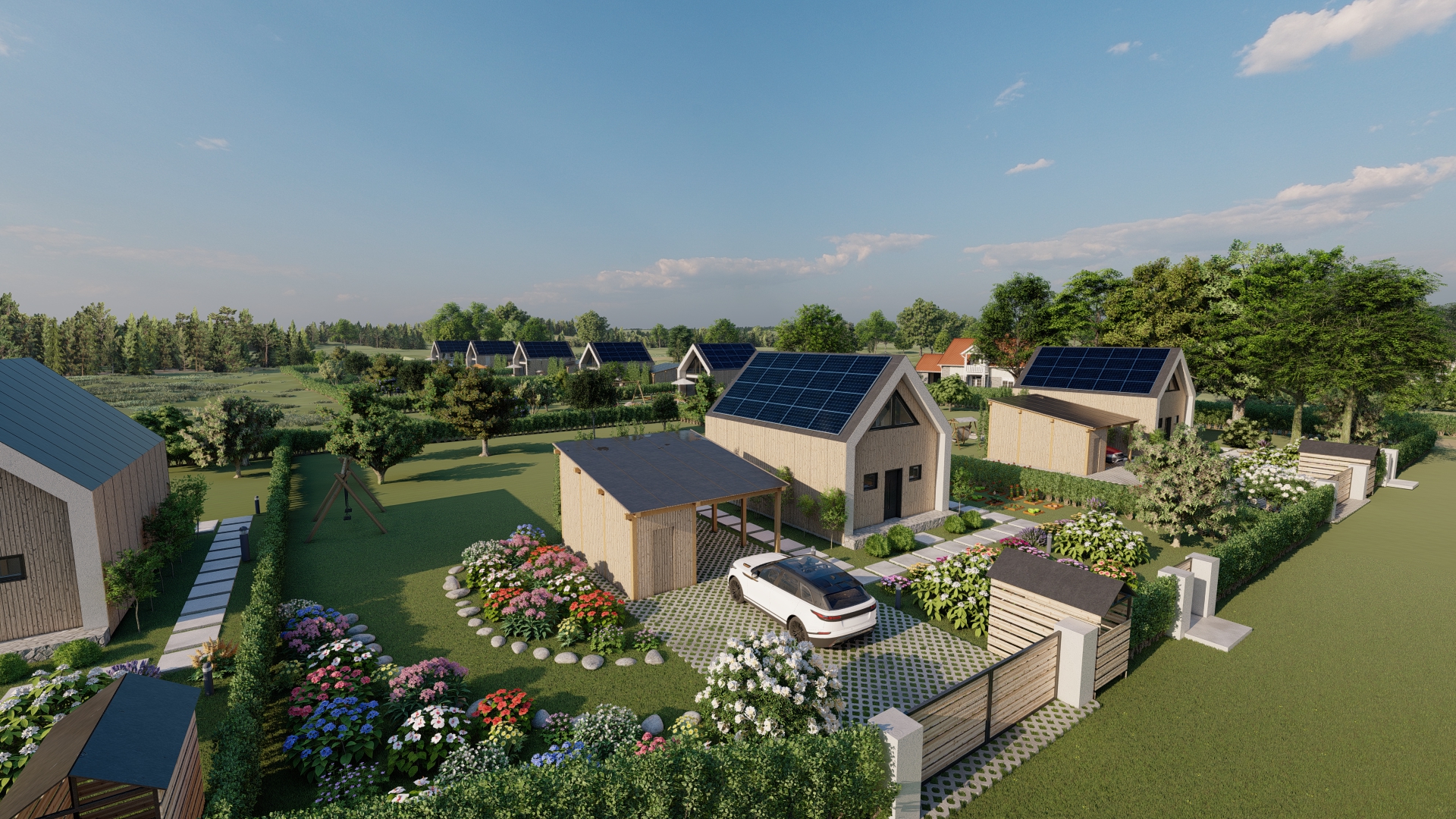 Samowystarczalne energetycznie osiedle domów jednorodzinnych na Mazurach