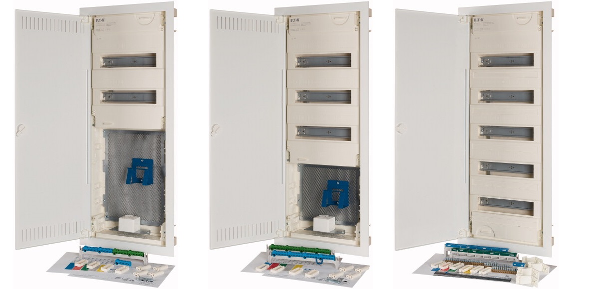 Hybrydowe 5-rzędowe rozdzielnice mieszkaniowe KLV Eaton Nowe 5-rzędowe rozdzielnice mieszkaniowe KLV Eaton