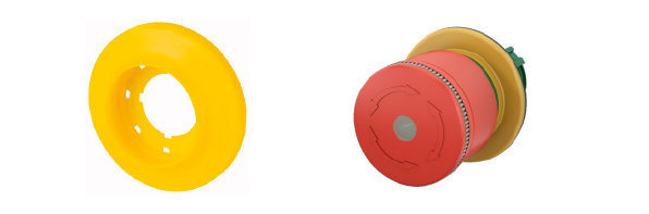 Podświetlenie może być także zrealizowane poprzez zewnętrzny pierścień montowany do przycisków o średnicy 45 i 60 mm albo w modelach o średnicy 30mm poprzez wbudowany podświetlany pierścień