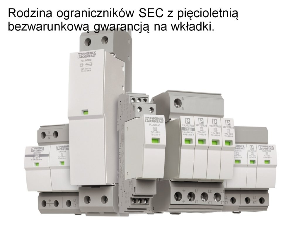 Rodzina ograniczników SEC z pięcioletnią bezwarunkową gwarancją na wkładki