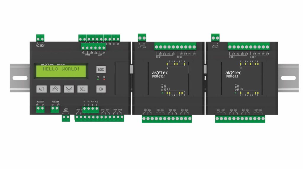 Do przekaźnika programowalnego PR200 można dołączyć do dwóch modułów PRM