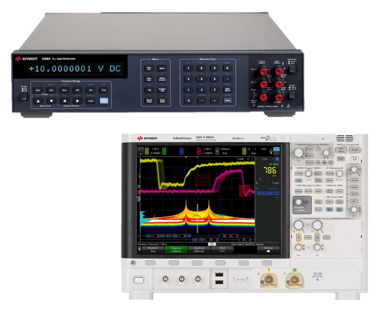 Oscyloskopy, cyfrowe multimetry, zasilacze, rejestratory danych i inna aparatura firmy Keysight